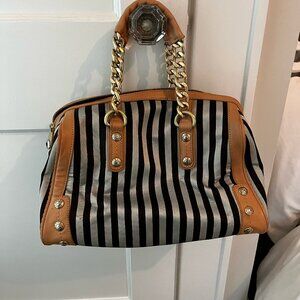 HENRI BENDEL Signature Stripe Barrel Handbag